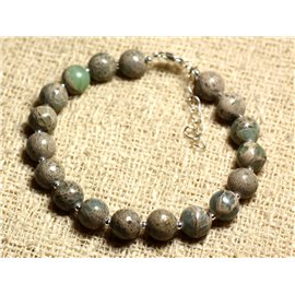 Armband Zilver 925 en halfedelsteen - Jasper Aqua Terra 8mm