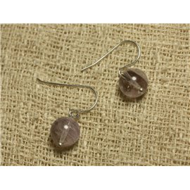 925 Silver and Lavender Amethyst Earrings 10mm 