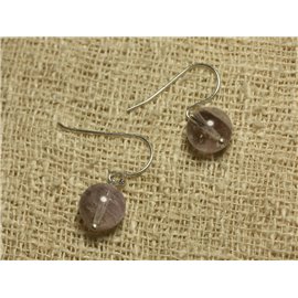 Pendientes de Plata 925 y Amatista Lavanda 10mm 