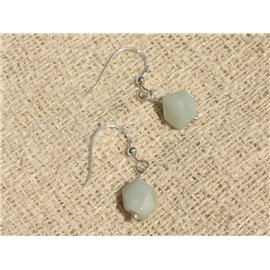 925 Silver Earrings - Faceted Amazonite 9mm 