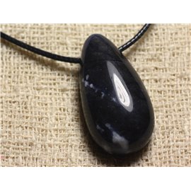 Stone Pendant Necklace - Sodalite Drop 40mm
