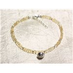 Bracelet Argent 925 et Pierre - Citrine rondelles facettées 3mm 