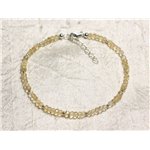 Bracelet Argent 925 et Pierre - Citrine rondelles facettées 3mm 