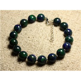 Bracelet Silver 925 and semi precious stone - Chrysocolla 10mm 