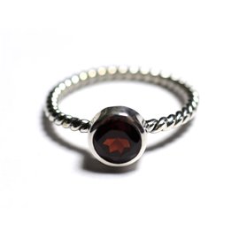 N231 - Ring Zilver 925 en steen - Granaat 6 mm Twist ring 