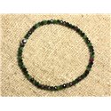 Bracelet Argent 925 et Pierre - Rubis Zoisite Facetté 4x2mm 