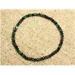 Bracelet Argent 925 et Pierre - Rubis Zoisite Facetté 4x2mm 