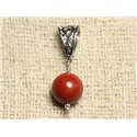 Pendentif Pierre semi précieuse - Jaspe Rouge 12mm 