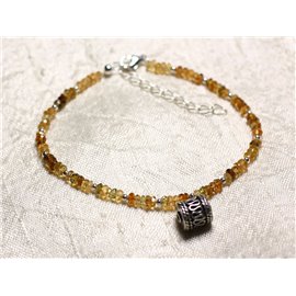 Bracelet Argent 925 et Pierre - Petro Tourmaline rondelles facettées 3mm  Bracelet Argent 925 et Pierre - Petro Tourmaline rondelles facettées 3mm