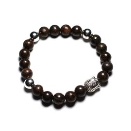 Bracciale Buddha e pietra semipreziosa - Bronzite Enstatite 