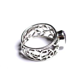 N224 - Bague Argent 925 et Pierre - Améthyste Facettée Ovale 9x7mm  N224 - Bague Argent 925 et Pierre - Améthyste Facettée Ovale 9x7mm