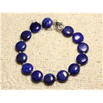 Bracelet Argent 925 et Pierre - Lapis Lazuli Palets 10mm 