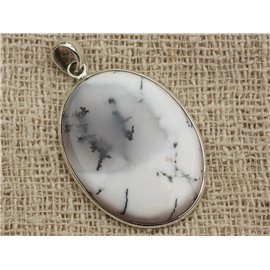 n23 - Pendant Silver 925 and Dendritic Agate Oval 38x29mm 