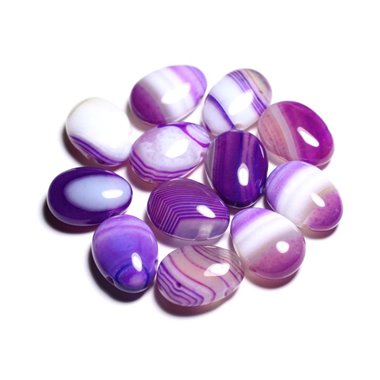 Collier Pendentif Pierre semi précieuse - Agate violette Goutte 25mm 