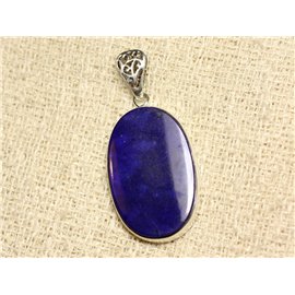 N32 - Anhänger Silber 925 und Stein - Lapislazuli Oval 34x21mm 