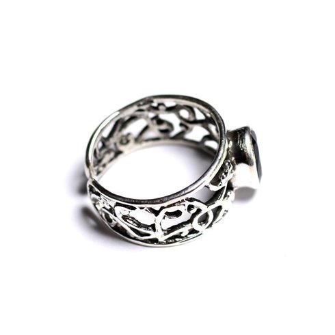 N224 - Bague Argent 925 et Pierre - Iolite Facettée Ovale 9x7mm