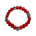 Bracelet Bouddha et Pierre semi précieuse - Cornaline facettée 