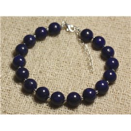 Armband Silber 925 und Halbedelstein - Lapislazuli 8mm 