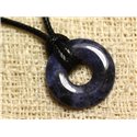 Collier Pendentif en Pierre - Sodalite Donut 20mm 