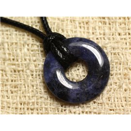 Collier Pendentif en Pierre - Sodalite Donut 20mm