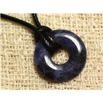 Collier Pendentif en Pierre - Sodalite Donut 20mm 