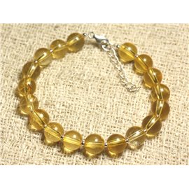 Bracciale Argento 925 e pietre semipreziose - Quarzo giallo 8mm