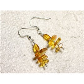 925 silver earrings and natural amber honey 7-12mm 