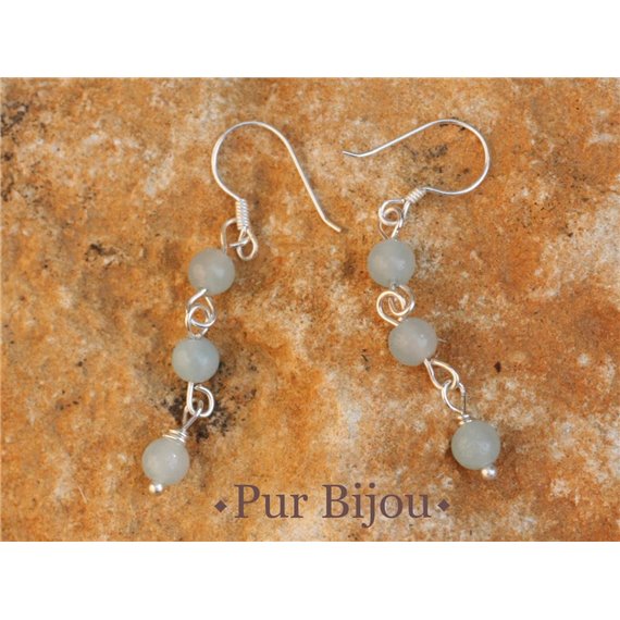 Boucles d'Oreilles Amazonite et Argent 925