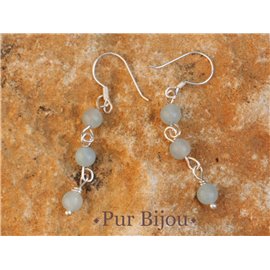 Amazonite and 925 Silver Earrings