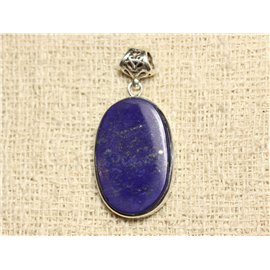 N33 - Hanger Zilver 925 en Steen - Lapis Lazuli Ovaal 30x19mm 