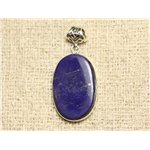 N33 - Pendentif Argent 925 et Pierre - Lapis Lazuli Ovale 30x19mm 