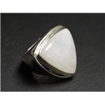 N347 - Bague Argent 925 et Pierre de Lune Triangle 25mm 