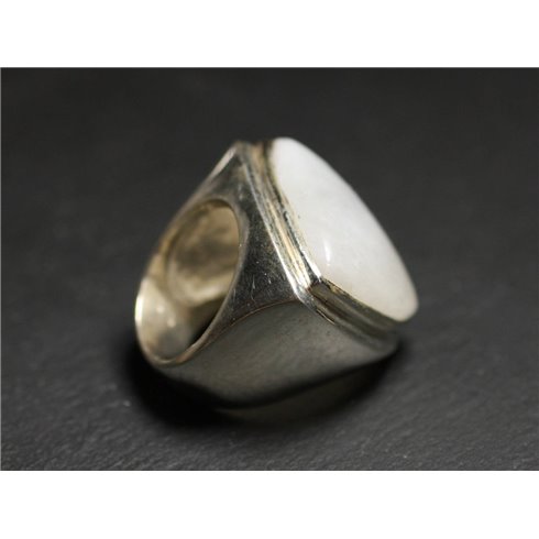 N347 - Bague Argent 925 et Pierre de Lune Triangle 25mm 