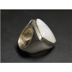 N347 - Bague Argent 925 et Pierre de Lune Triangle 25mm 