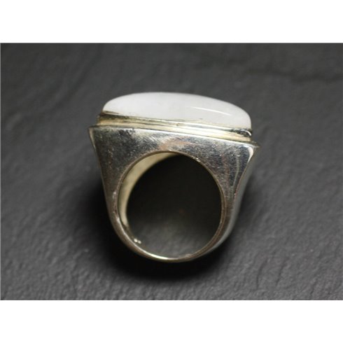 N347 - Bague Argent 925 et Pierre de Lune Triangle 25mm 