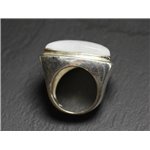 N347 - Bague Argent 925 et Pierre de Lune Triangle 25mm 