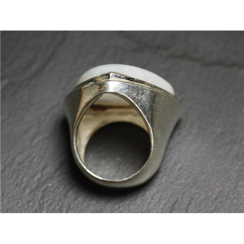 N347 - Bague Argent 925 et Pierre de Lune Triangle 25mm 