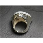 N347 - Bague Argent 925 et Pierre de Lune Triangle 25mm 