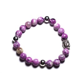 Buddha Armband und Halbedelstein - Sugilite 8mm 