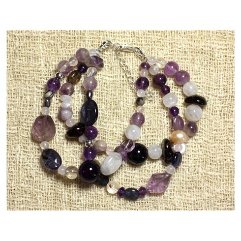 Bracelet Améthyste - Pierres Semi Précieuses et Argent 925