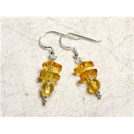 925 silver earrings and natural amber honey 6-9mm 