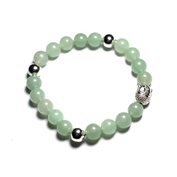 Bracelet Bouddha et Pierre semi précieuse - Aventurine Verte 