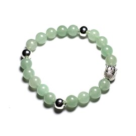 Buddha and semi-precious stone bracelet - Green Aventurine 