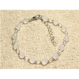 Bracciale Argento 925 e Pietra - Quarzo Cristallo di Rocca 4 e 6 mm 