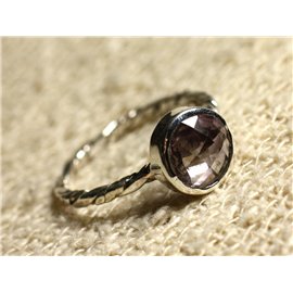 N225 - Anello Argento 925 e pietra semipreziosa - Ametista sfaccettata 7-8mm 