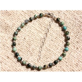 Armband Silber 925 und Halbedelstein African Turquoise 4mm