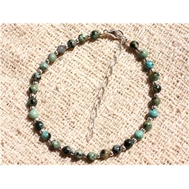 Bracelet Silver 925 and semi precious stone African Turquoise 4mm