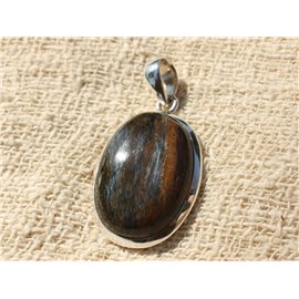 Pendant Silver 925 and Pietersite Oval 21x21mm 