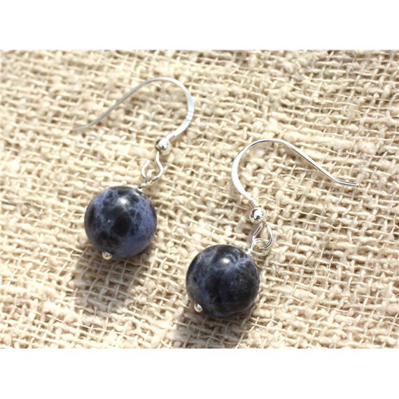 Boucles d'Oreilles Argent 925 - Sodalite 10mm 