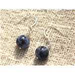 Boucles d'Oreilles Argent 925 - Sodalite 10mm 